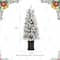 Glitzhome® 4ft Pre-Lit Flocked Artificial Christmas Porch Tree, Multi-color LED Lights